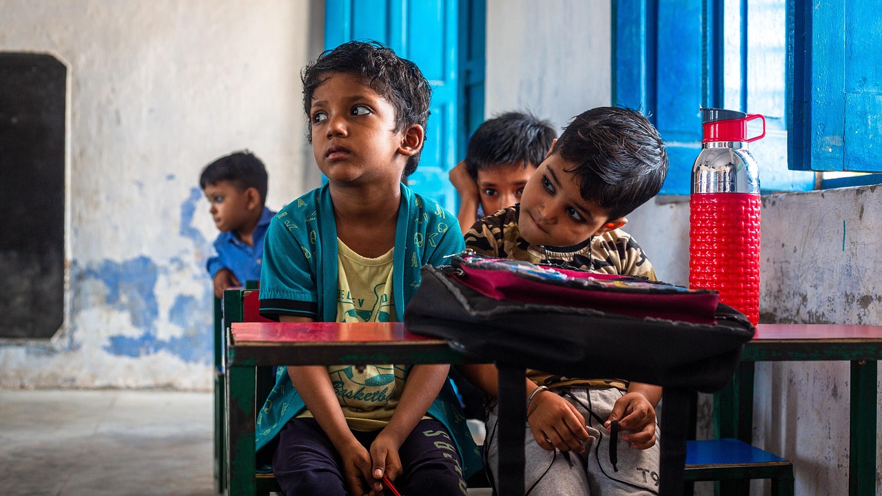 Enfants à l’école en Inde